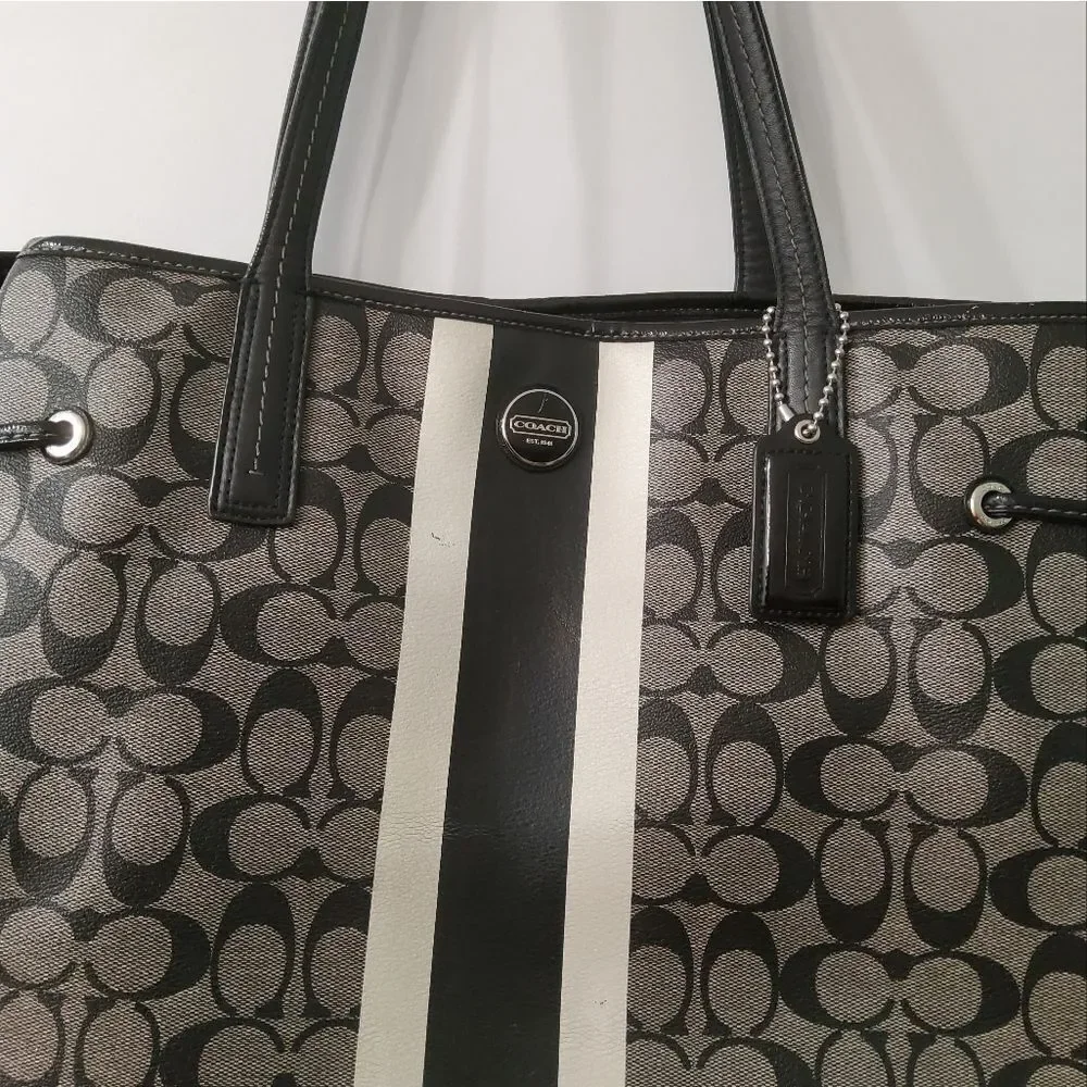 Coach Signature Stripe Carryall Tote